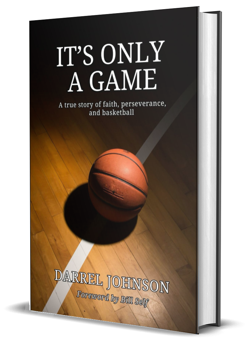 Cover of It's Only a Game by Darrel Johnson, with a basketball on a hardwood court